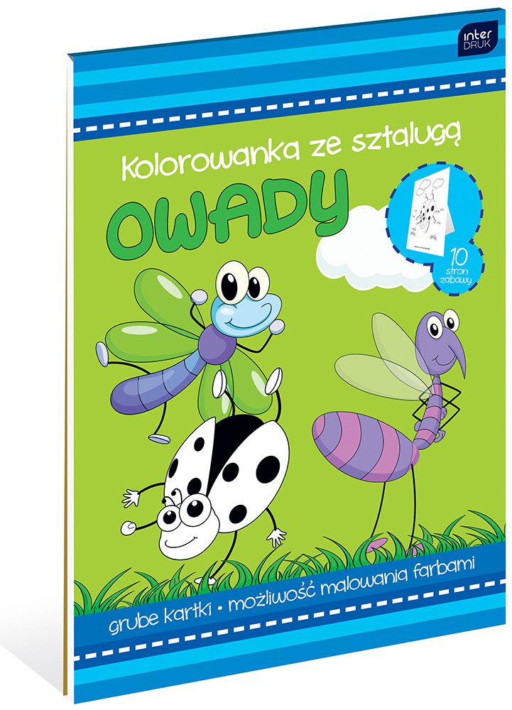 Kolorowanka A4 ze sztalugą Zamek/ Zabawki/ Kosmos/ Wodny świat/ Farma/ Literki/ Dżungla/ Owady mix 8 wzorów (5481) Interdruk